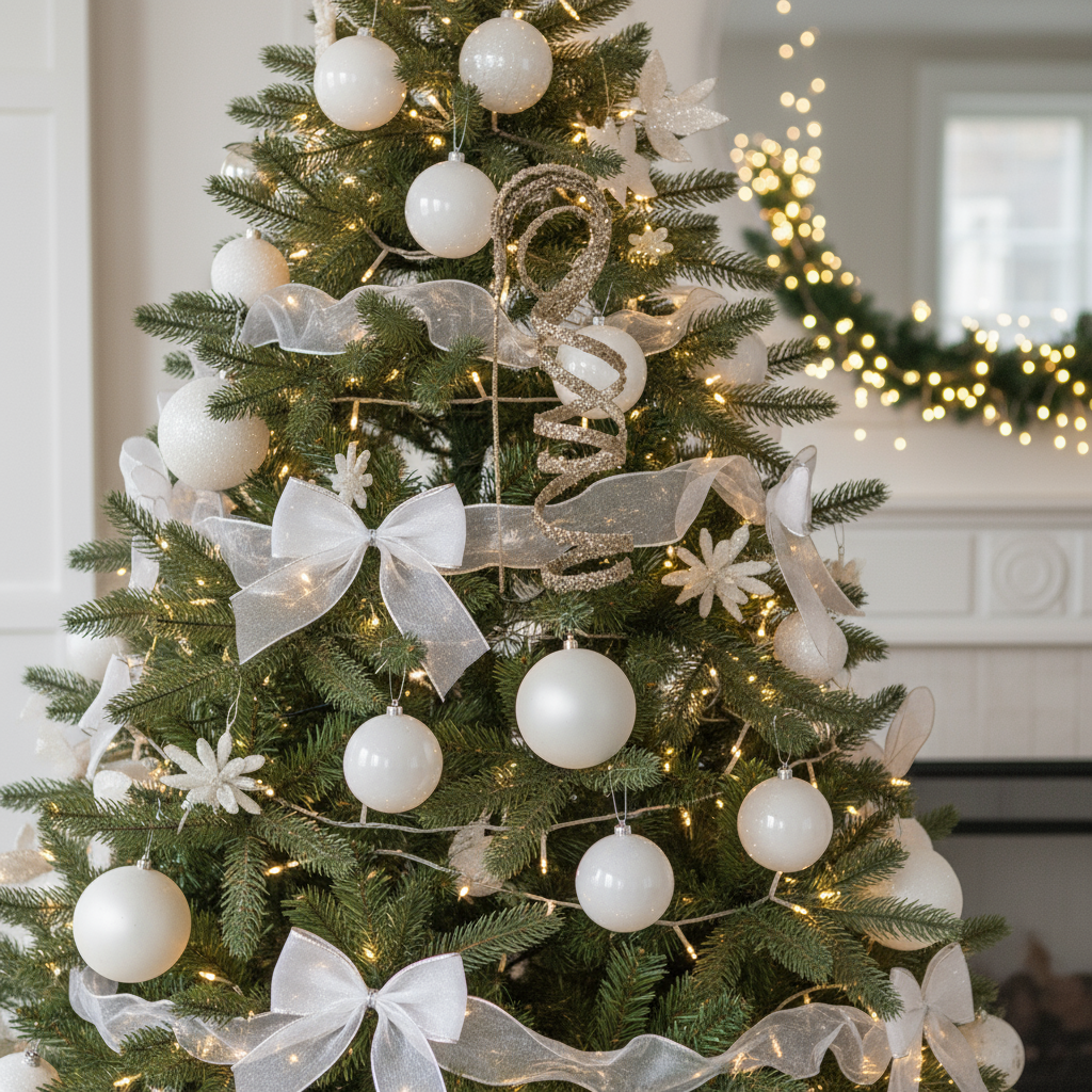 Christmas Floristry Stem - Glitter Christmas Swirl Branch