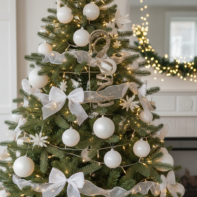 Christmas Floristry Stem - Glitter Christmas Swirl Branch