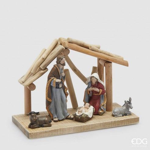 Christmas Nativity Scene with Crib