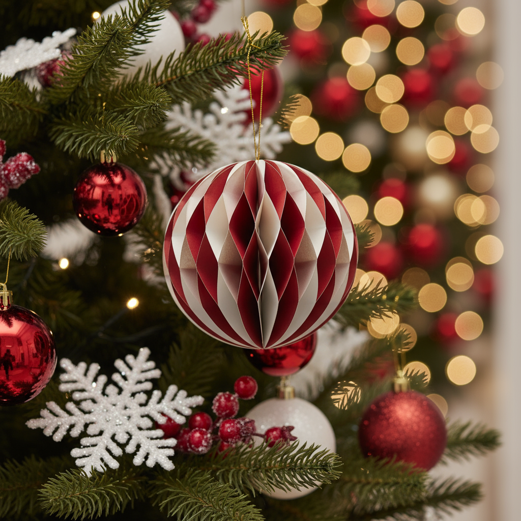 Christmas Tree Hanging Decoration - Paper Origami Ball Collection