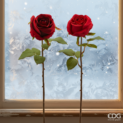 Christmas Floristry Stem - Red Velvet Rose