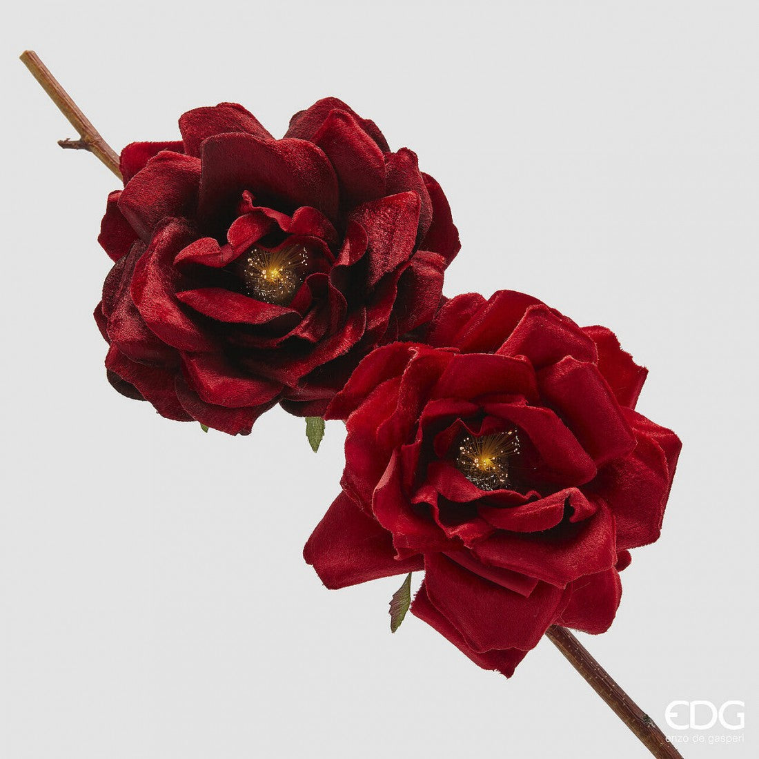 Christmas Floristry Pick - Red Velvet Rose Clip
