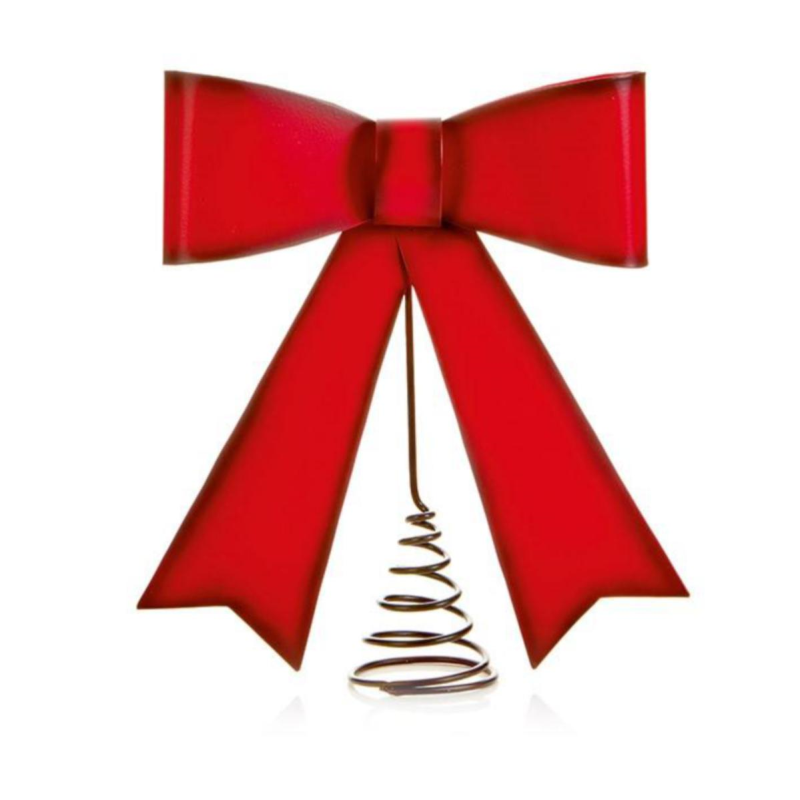 Christmas Tree Topper Collection - Red Metal Bow