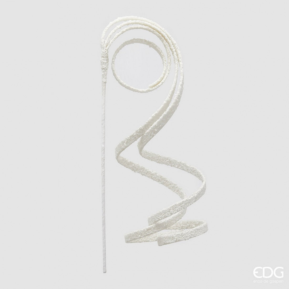 Christmas Floristry Stem - Glitter Christmas Swirl White Branch