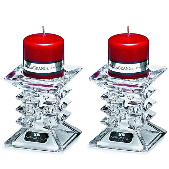 Newgrange Living Christmas 2024 Ziggy Red Pillar Candle Holder - Set of 2