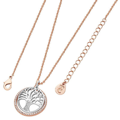 Tipperary Crystal Pendant- Tree of Life Collection - Floating Tree of Life - Rose Gold & Silver Plated