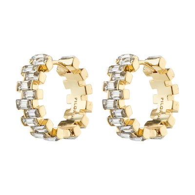 Pilgrim Earrings - CREATE Recycled Crystal Hoops - Gold-Plated