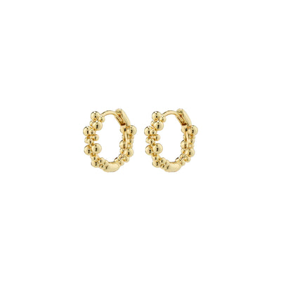 Pilgrim Earrings - SOLIDARITY Recycled Small Bubbles Hoops Gold Plated