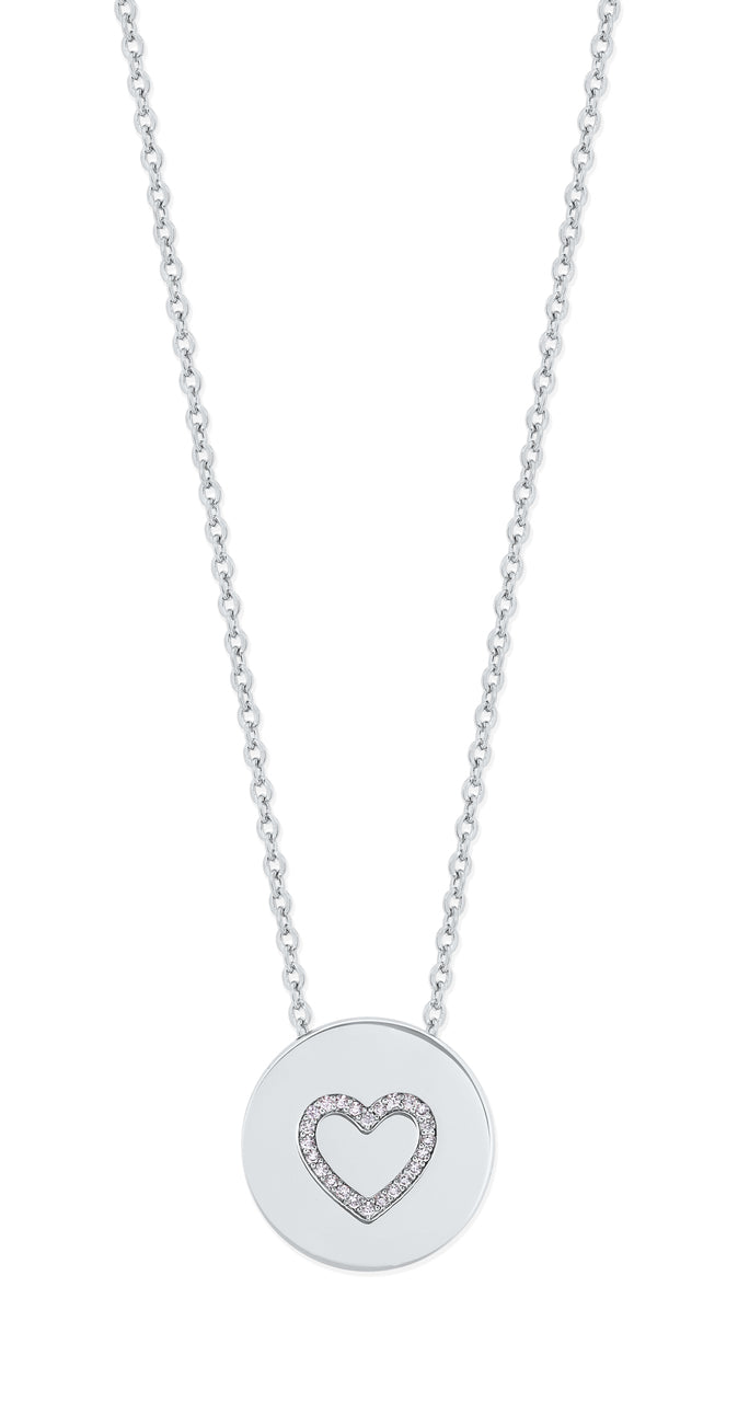Tipperary Crystal Pendant - Heart Collection - Open Heart Disc