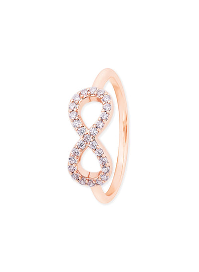 Tipperary Crystal Ring - Rose Gold Infinity Ring Clear Circle - Size 6