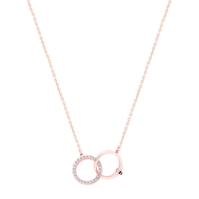 Tipperary Crystal Pendant - Bees Circle Infinity - Rose Gold Plated