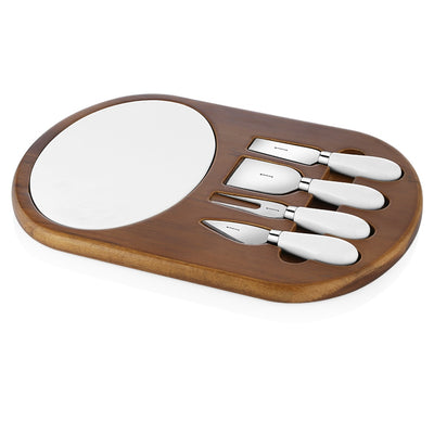 Newbridge Silverware Cheese Board Set - Ceramic and Wood