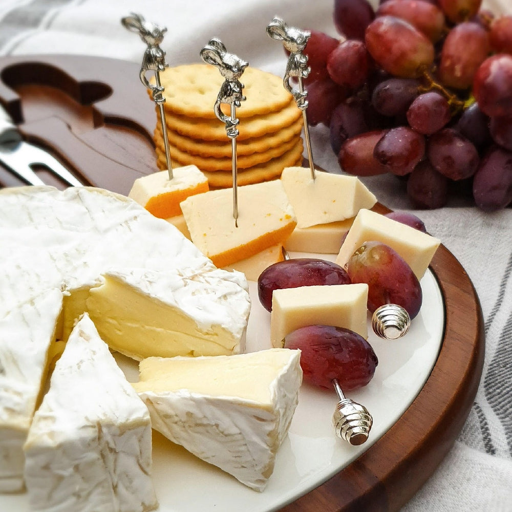 Newbridge Silverware Cheese Board Set - Ceramic and Wood