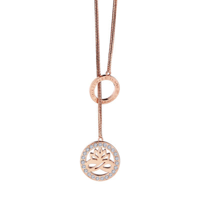 Newbridge Silverware Pendant - TI-AMO Lotus Flower - Rose Gold Plated
