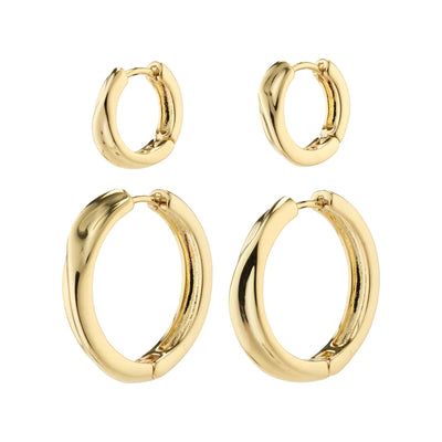 Pilgrim Earrings - ALLIE Hoops 2-in-1 Set Gold Plated
