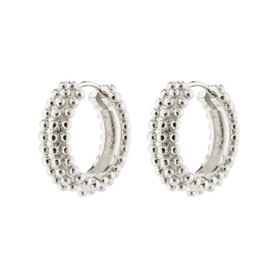 Pilgrim Earrings - ANITTA Recycled Bubbles Hoops Silver Plated