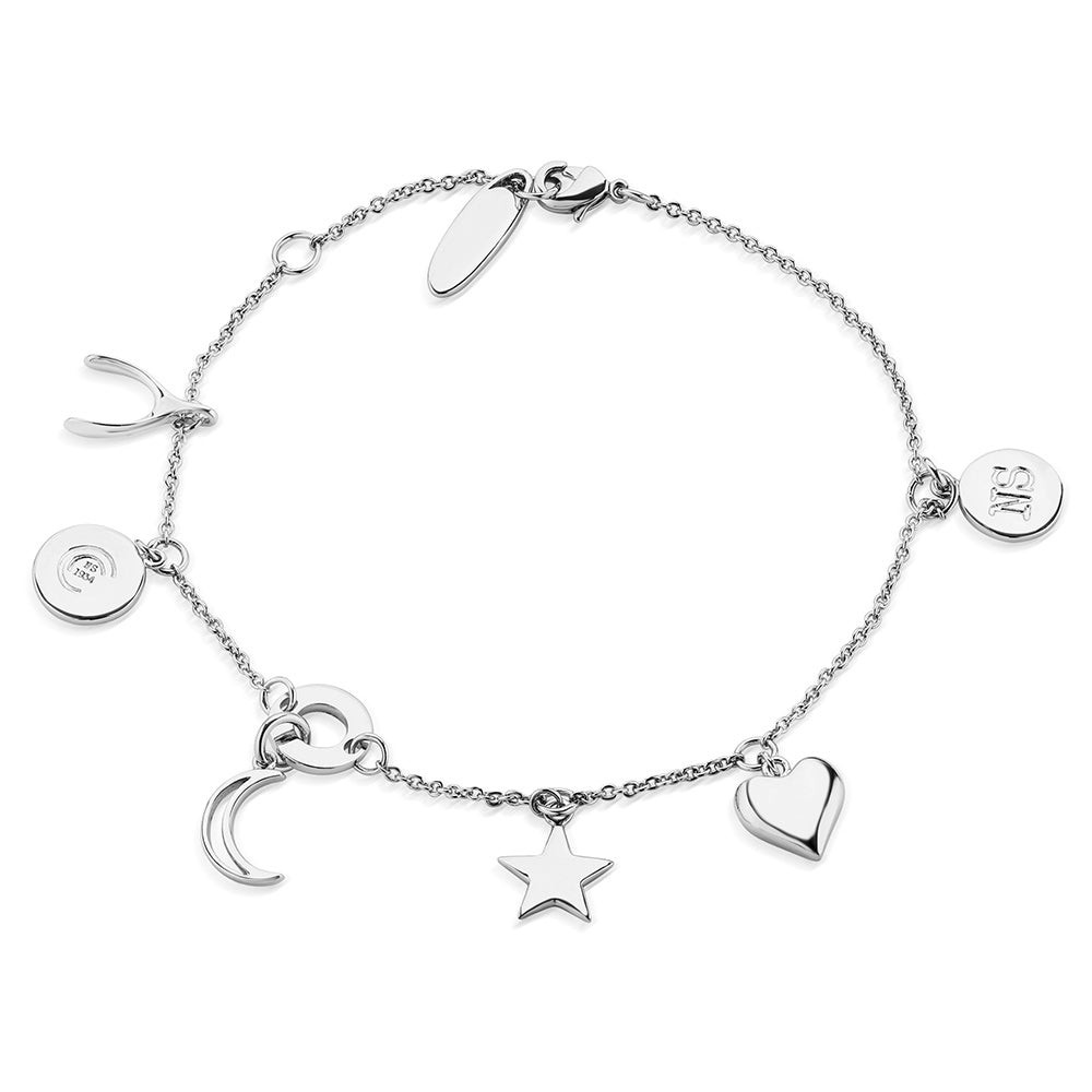 Newbridge Silverware Bracelet - Multi Charm - Silver Plated