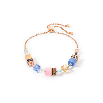 Coeur De Lion GeoCUBE® Iconic Chain Light Blue & Rose Bracelet