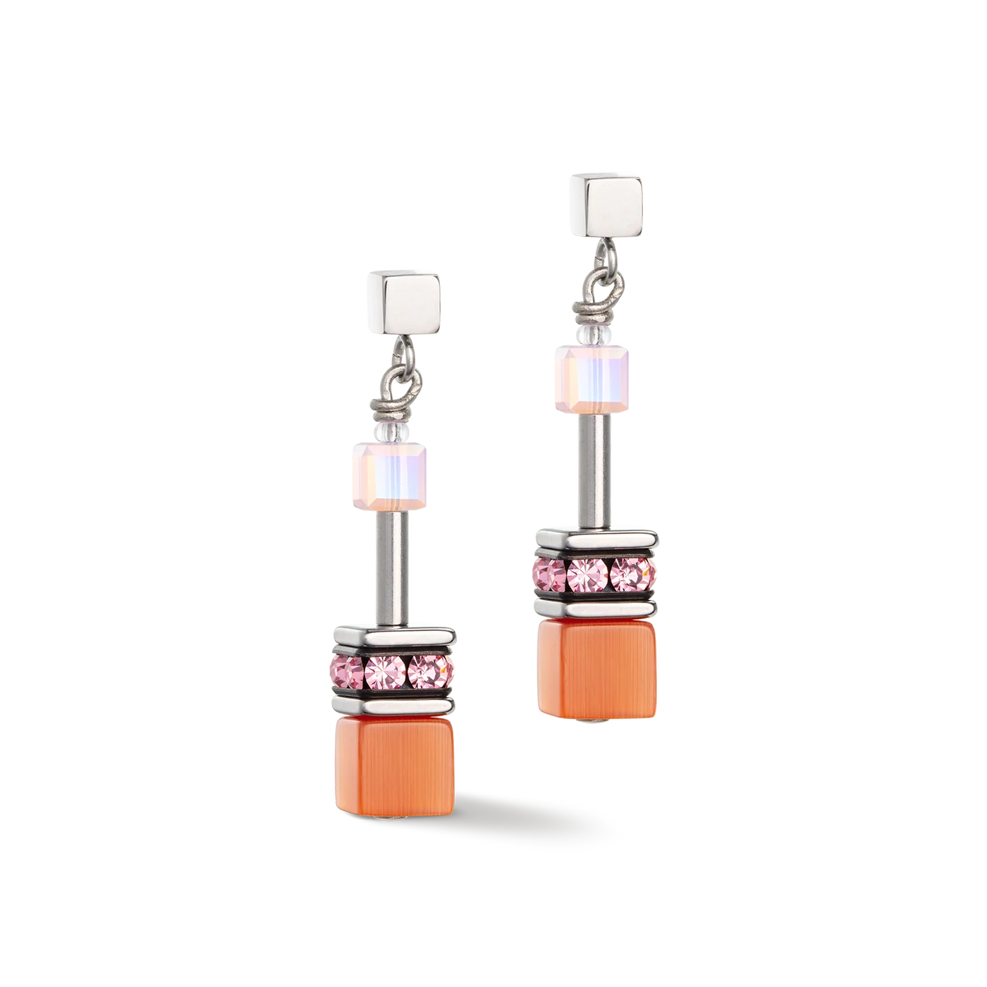 Coeur De Lion GeoCUBE® Iconic Joyful Colours Red Earrings