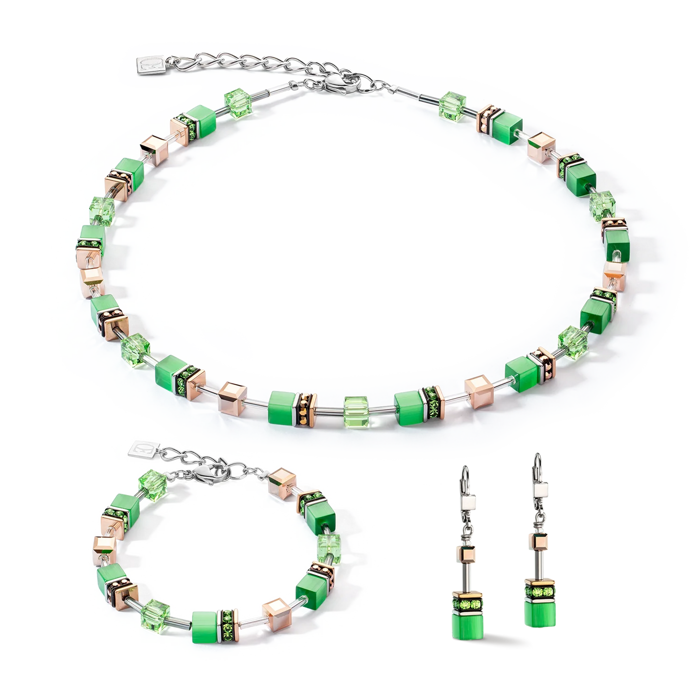 Coeur De Lion GEOCUBE® Iconic Monochrome Green Necklace