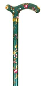 Classic Canes Slimline Extending Chelsea Walking Stick - Green Floral