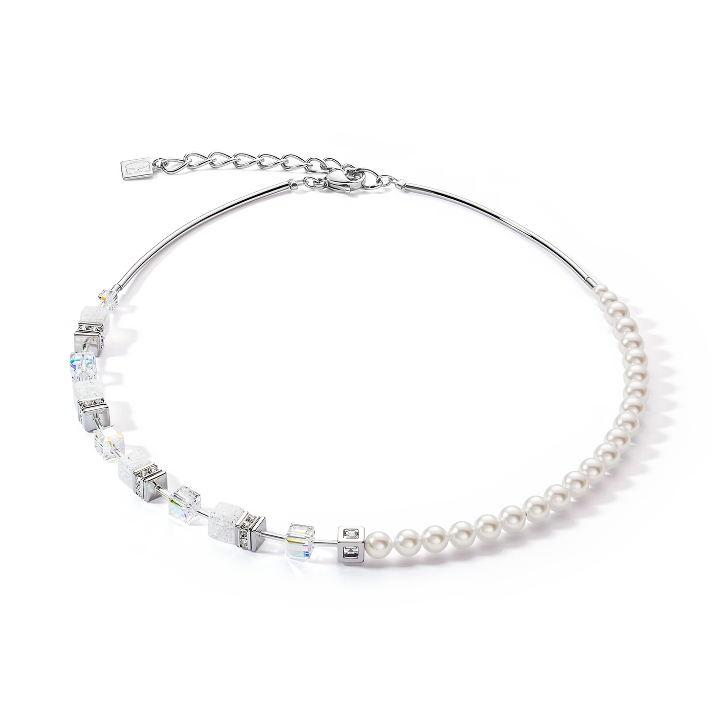 Coeur De Lion - GeoCUBE® Precious Fusion - Pearl White Necklace