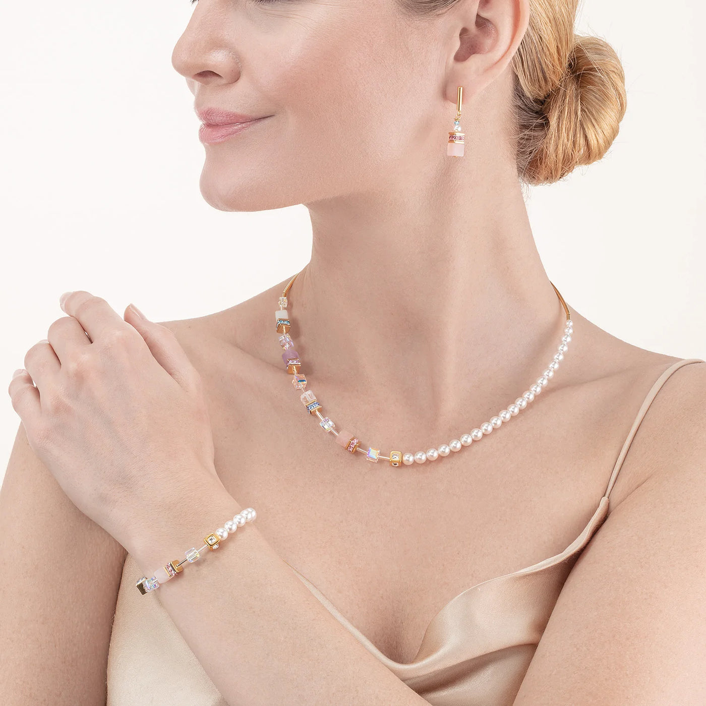 Coeur De Lion GeoCUBE Precious Fusion Pearls Multicolour Pastel
