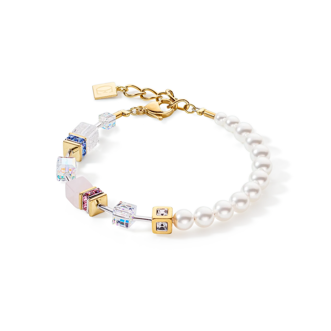 Coeur De Lion GeoCUBE® Precious Fusion Pearl Multicolour Pastel Bracelet