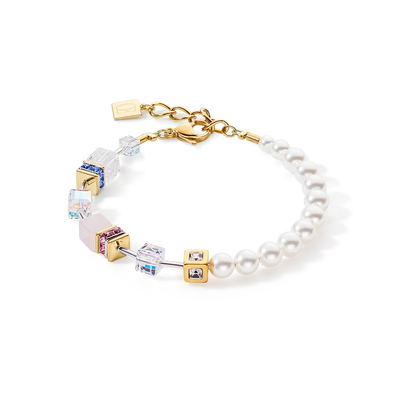 Coeur De Lion GeoCUBE® Precious Fusion Pearl Multicolour Pastel Bracelet