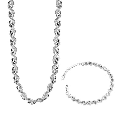 Newbridge Silverware Necklace and Bracelet Set - Circular