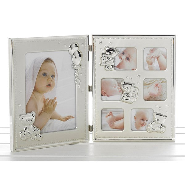 Baby Double Photo Frame - Teddy Two Tone with 7 Pictures