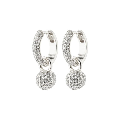 Pilgrim Earrings - EDTLI Crystal Hoops Silver-Plated