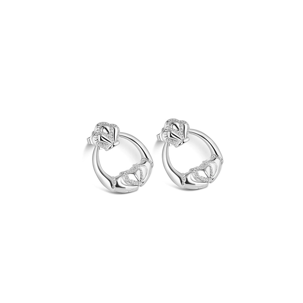 Newbridge Silverware Earrings - Claddagh - Silver Plated