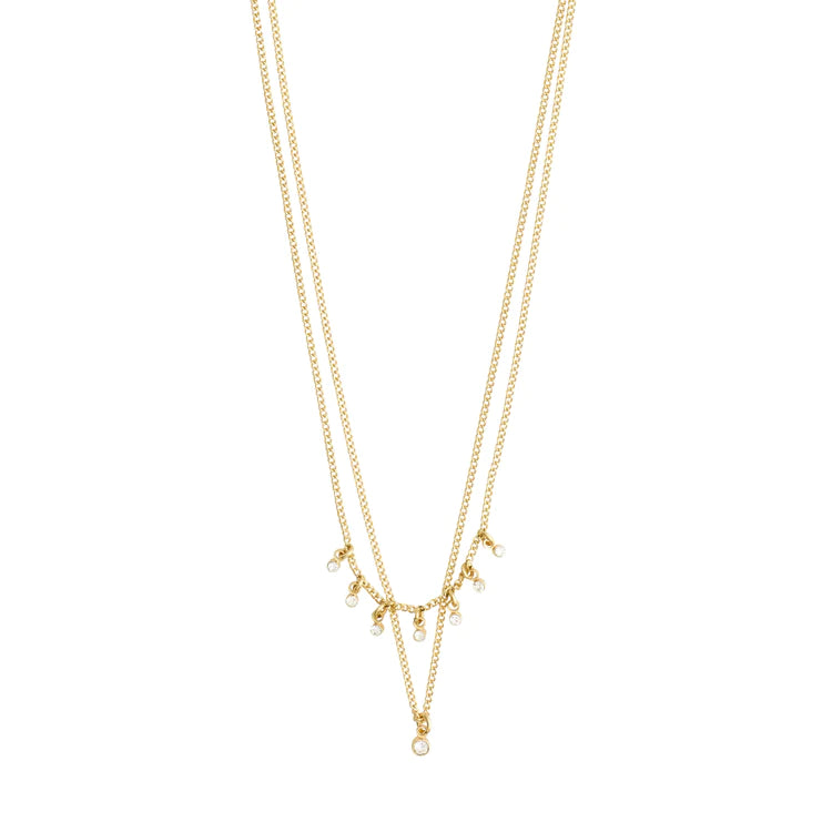 Pilgrim Necklace - SIA Recycled Crystal Chain 2-in-1 Gold Plated