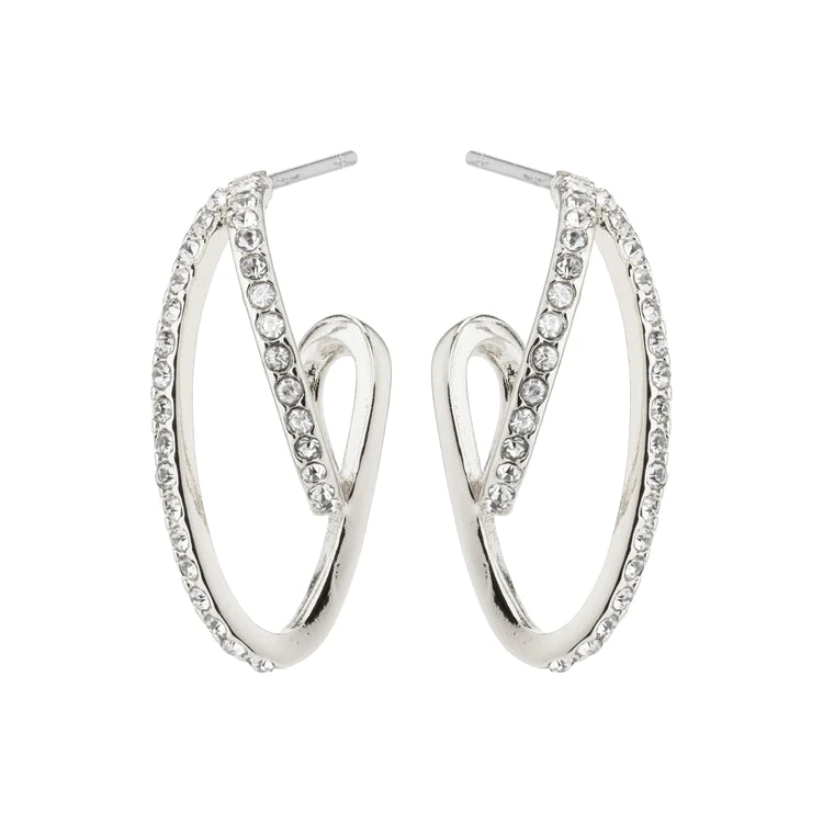 Pilgrim Earrings - ETTY Crystal Silver-plated