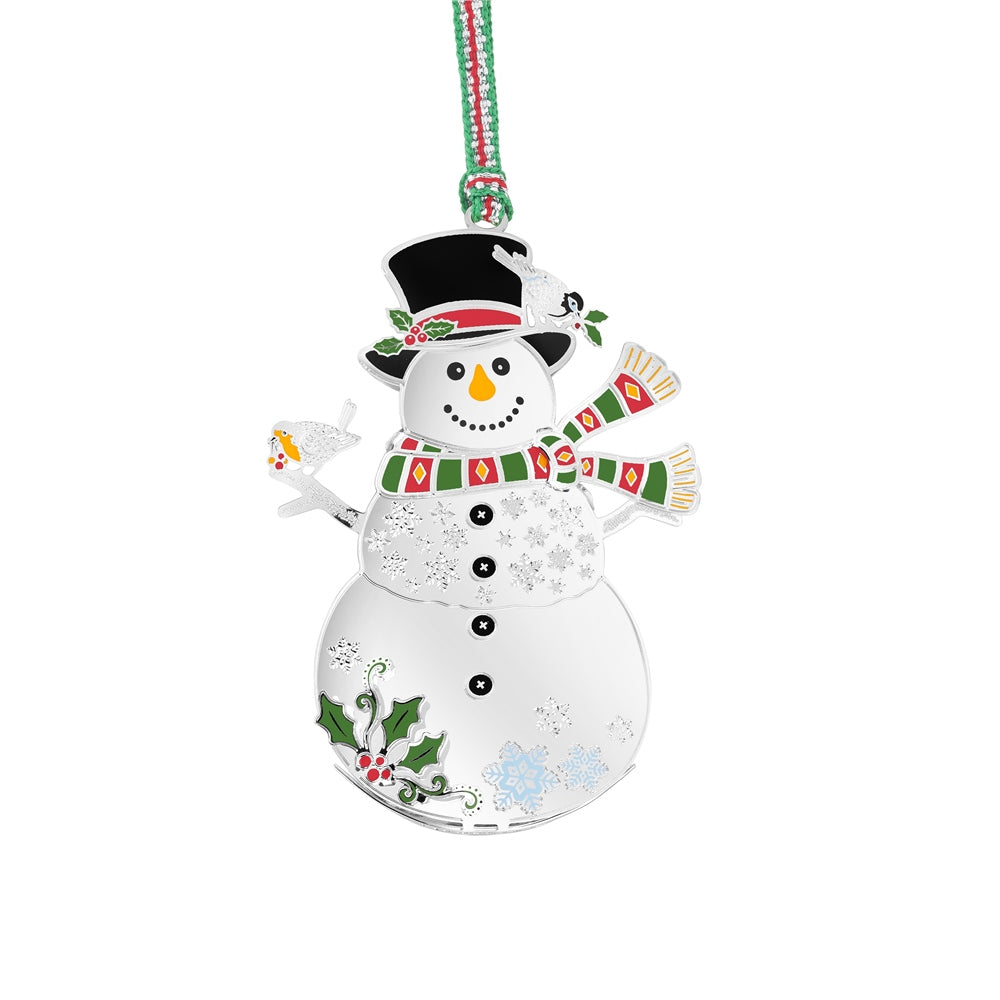 Newbridge Silverware Christmas Collection 2023 Hanging Decoration - Snowman with Robin