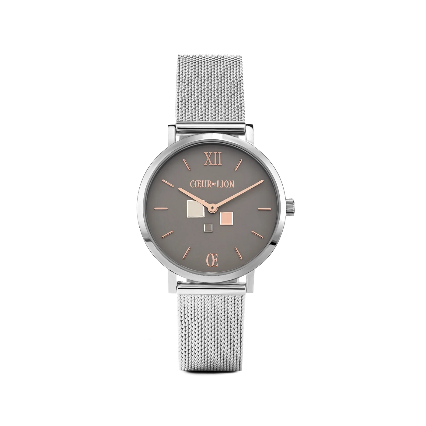 Coeur De Lion Round Cool Grey Milanese Stainless Steel Watch