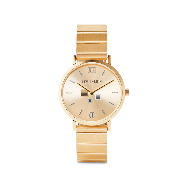 Coeur De Lion Round Gold Sunray Stainless Steel Gold Watch