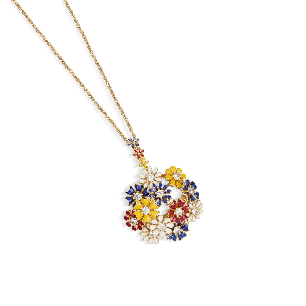 Newbridge Silverware Necklace - Floral Cluster - Gold Plated