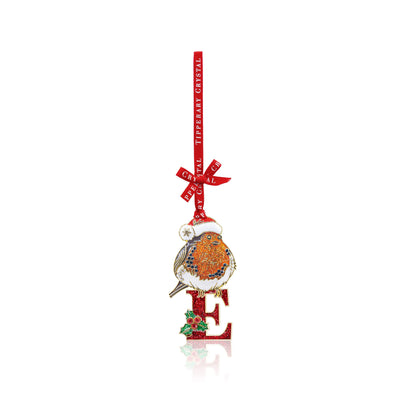 Tipperary Crystal Christmas - Alphabet Robin Decoration - Letters A-Z