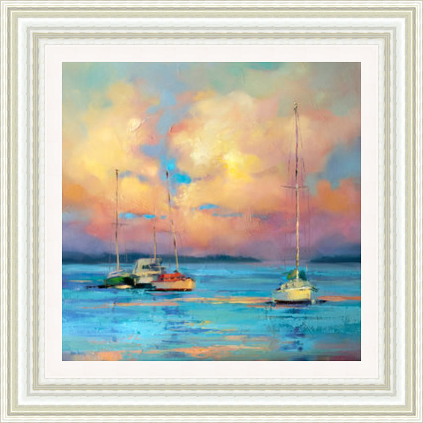 After The Sailing Day Framed Picture - Art On Glass - **CLICK & COLLECT ONLY**