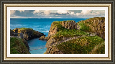Carrick-a-Rede Rope Bridge Framed Picture -  Art On Glass  **CLICK & COLLECT ONLY**