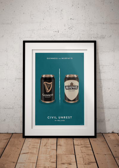 Ray Hurley Prints -  Civil Unrest in Ireland - Guinness vs Murphy’s - Framed/Unframed