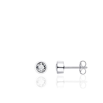 Gisser Sterling Silver Earrings -  6mm Zirconia Stone Studs