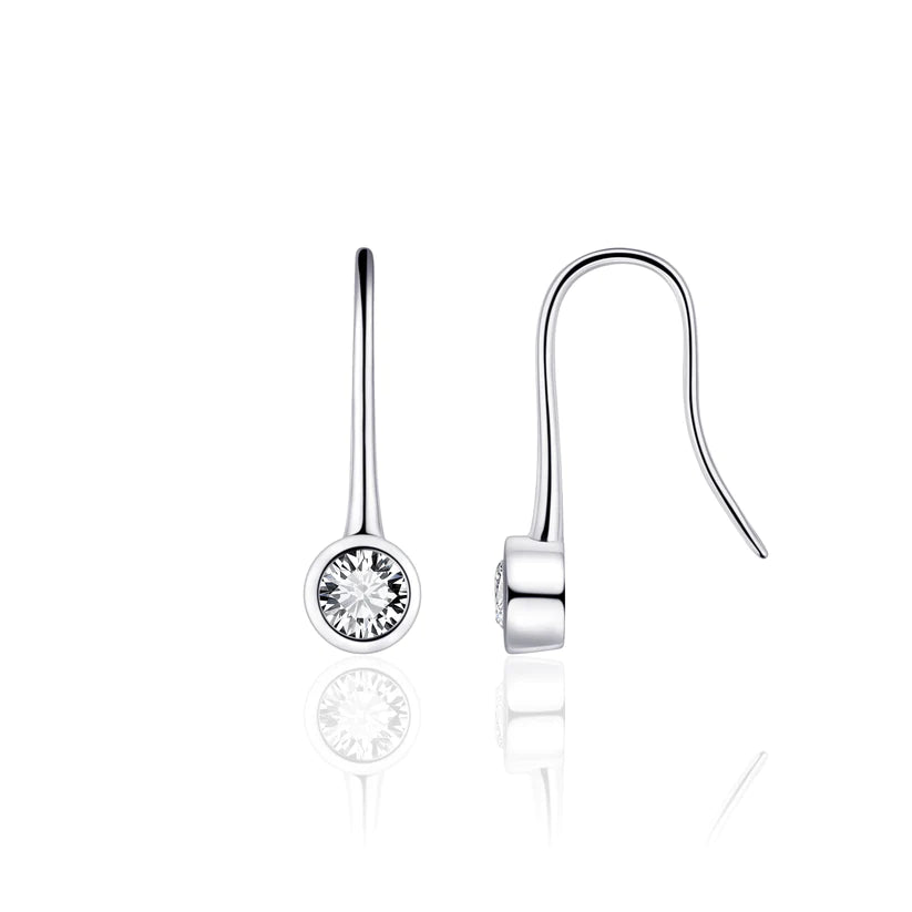 Gisser Sterling Silver Earrings with Zirconia Stones