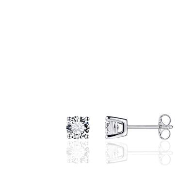 Gisser Sterling Silver Earrings - Zirconia Solitaire Studs