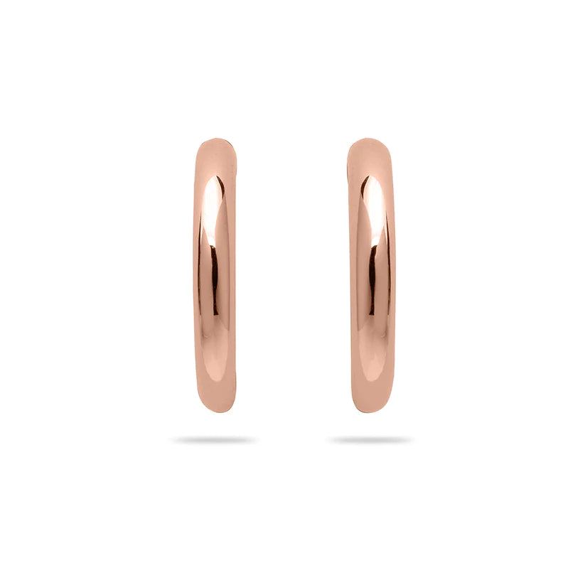 Gisser Sterling Silver Earrings- 15mm Polished Hoops