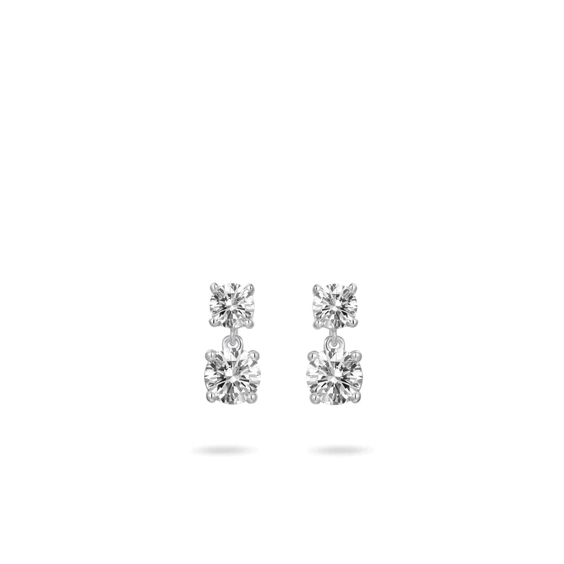 Gisser Sterling Silver Earrings - Classic Zirconia Drops