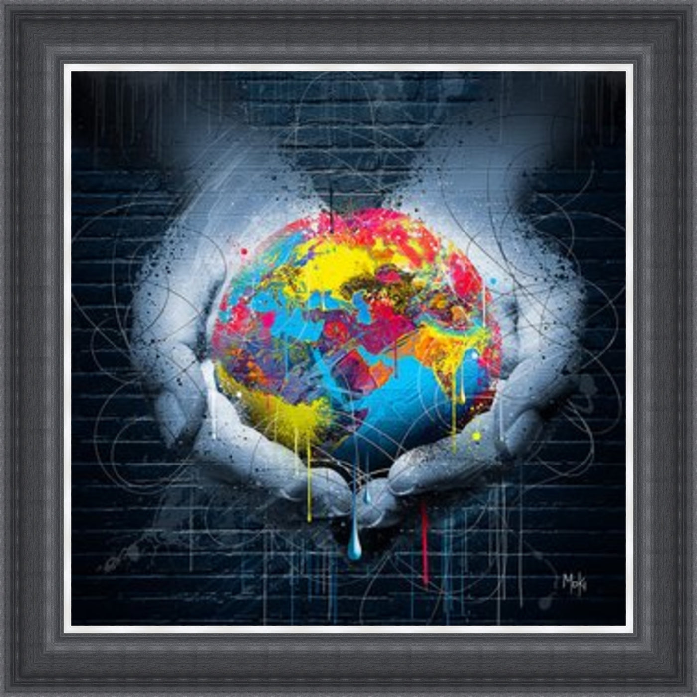Earth Colour Framed Picture - Art on Glass - **CLICK & COLLECT ONLY**