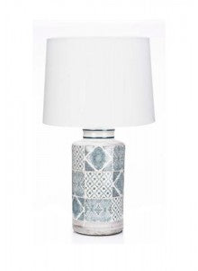 The Grange Collection Lamp - Ceramic Blue/Grey Tile